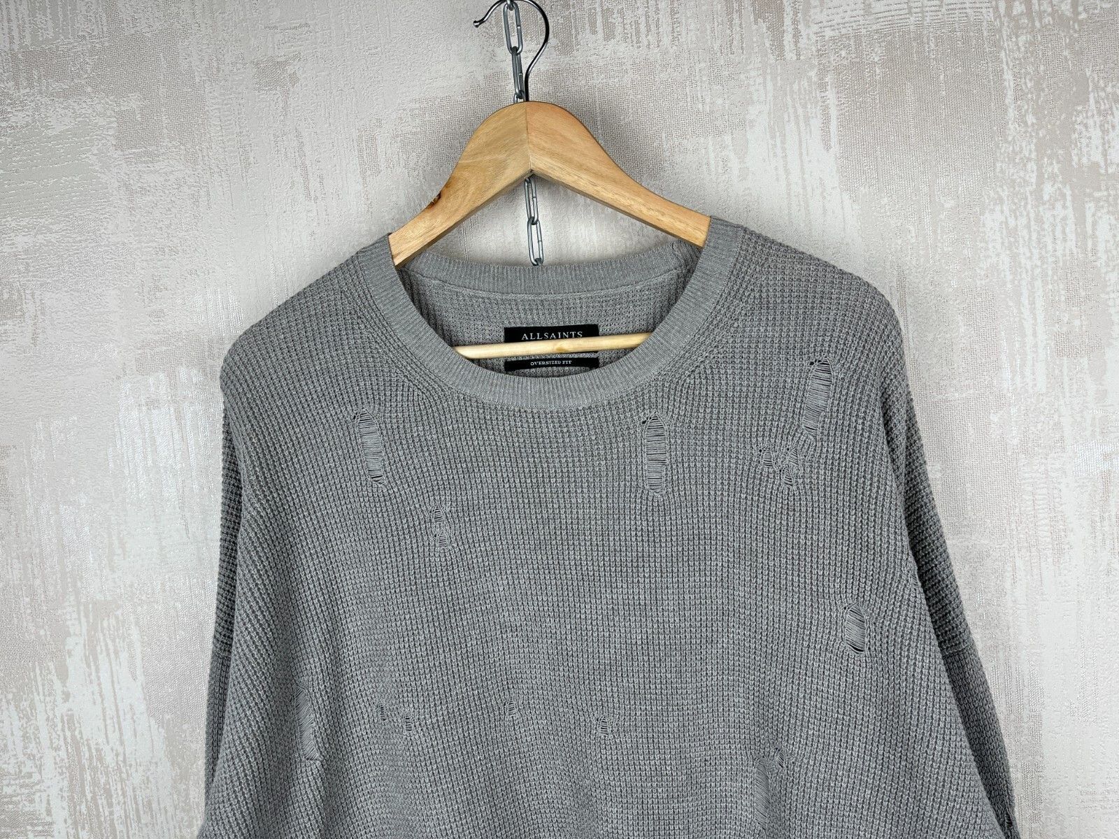 Allsaints AllSaints Forram Long Sleeve Distressed Sweater Oversized Size US L / EU 52-54 / 3 - 5 Thumbnail