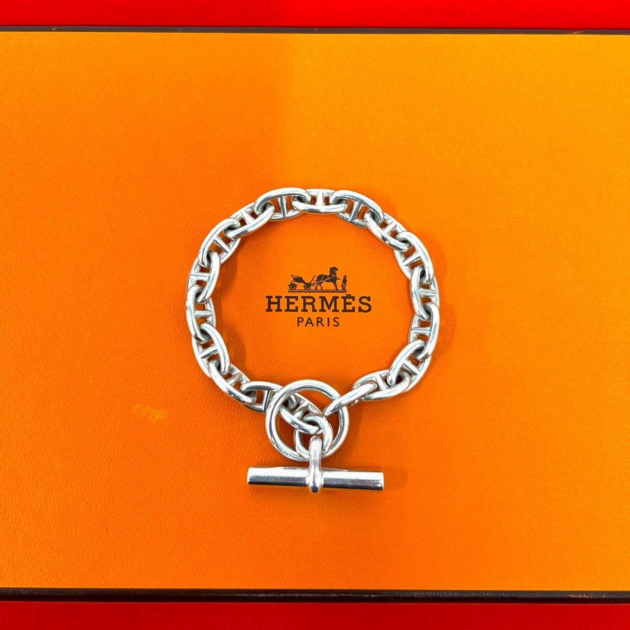 Hermes Hermes Hermes Chaine d’Ancre PM Silver Bracelet Precious Metal Bracelet DUTY FREE for USA Size ONE SIZE - 1 Thumbnail