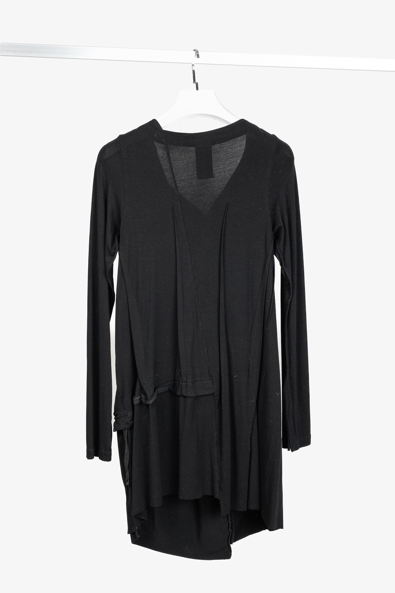 Rundholz Rundholz Exposed Seam Frayed Edges Black Jersey Dress Size S / US 4 / IT 40 - 3 Thumbnail