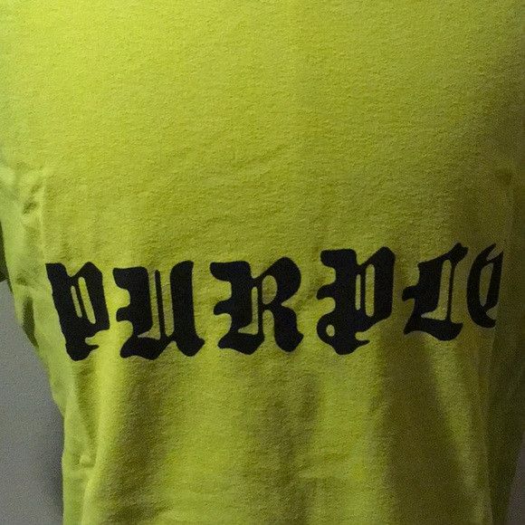 Purple Brand NWT PURPLE BRAND Logo T-Shirt in Bright Green Cotton (sz XL) Size US XL / EU 56 / 4 - 5 Thumbnail