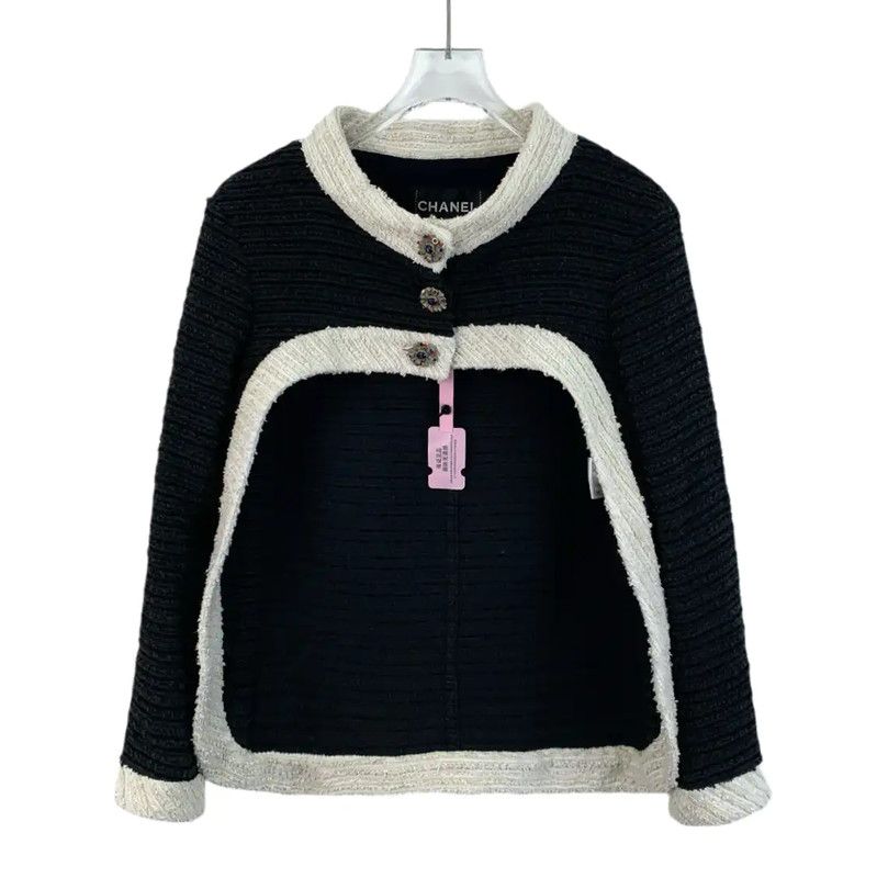 Chanel Chanel Black Cotton Women's Jacket 0089 Size XS / US 0-2 / IT 36-38 - 1 Thumbnail