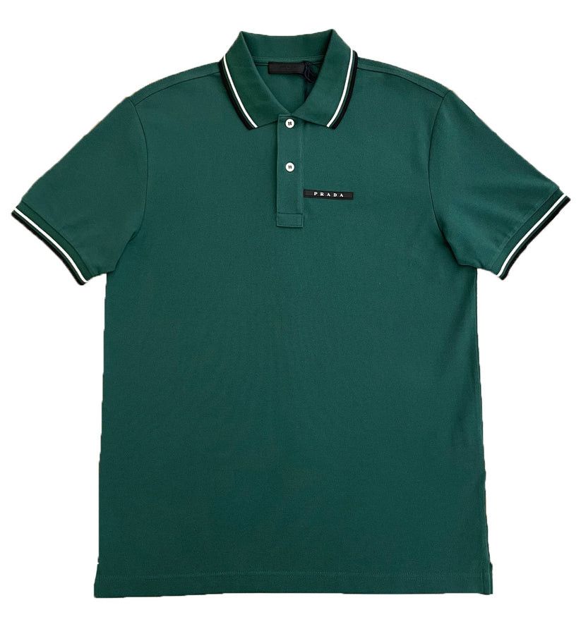 o1mt1gz0924 Short Sleeve Polo Shirt in Green