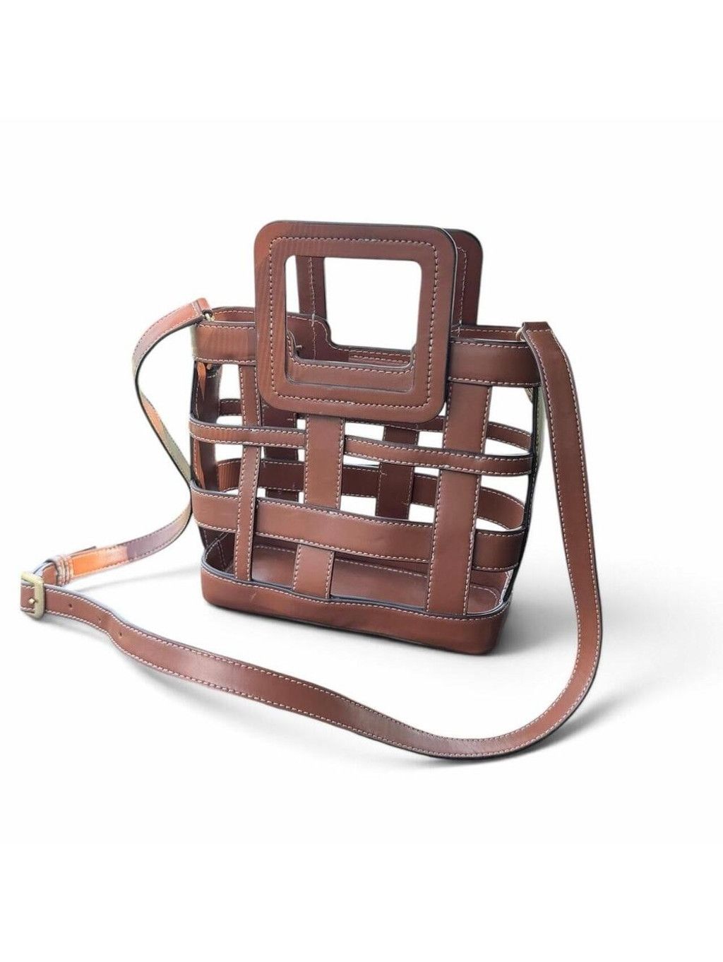 Staud STAUD Brown Mini Plaid Shirley Bag — Retail $500 Size ONE SIZE - 1 Thumbnail