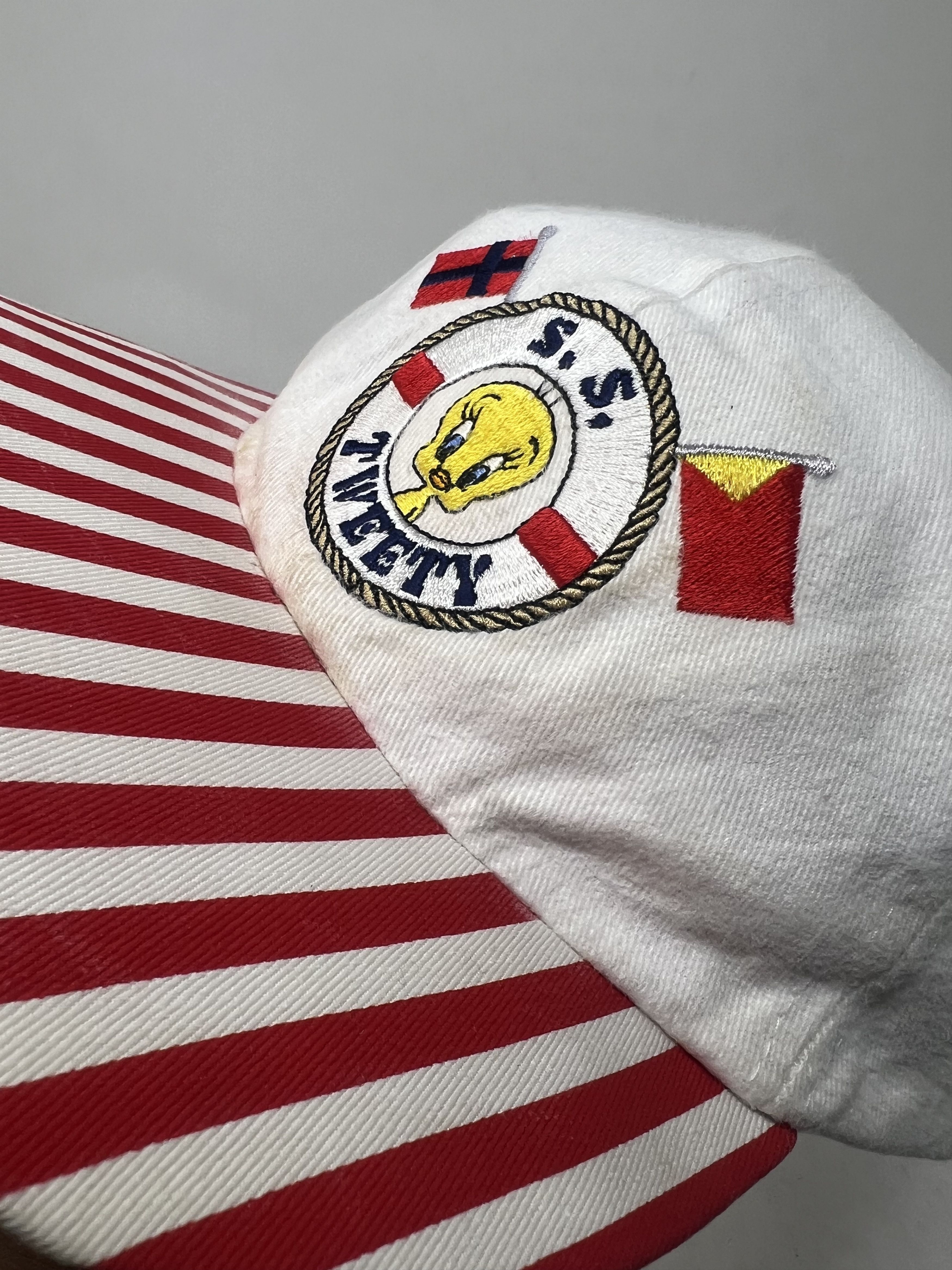 Vintage Vintage Looney Tunes Tweety Bird Striped Brim Hat Size ONE SIZE - 8 Thumbnail