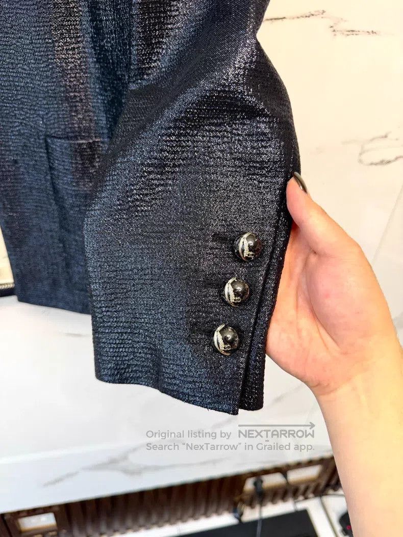 Chanel Chanel Black Silver Collar Jacket Size US S / EU 44-46 / 1 - 5 Thumbnail