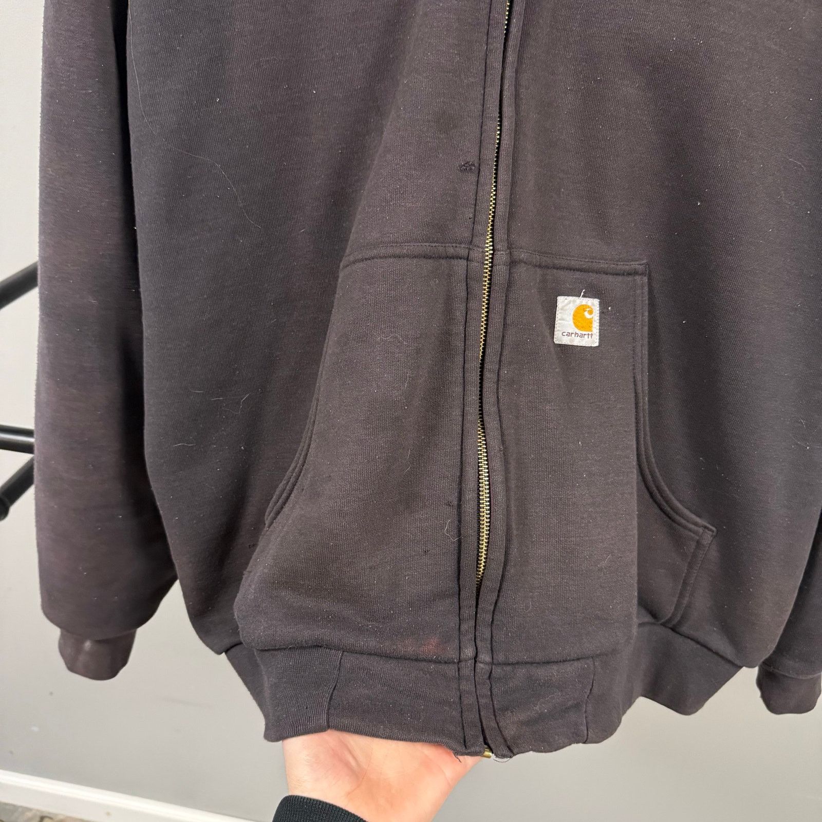 Carhartt Vintage Carhartt Faded Black Thermal Lined Zip Up Hoodie Size US XXL / EU 58 / 5 - 3 Thumbnail