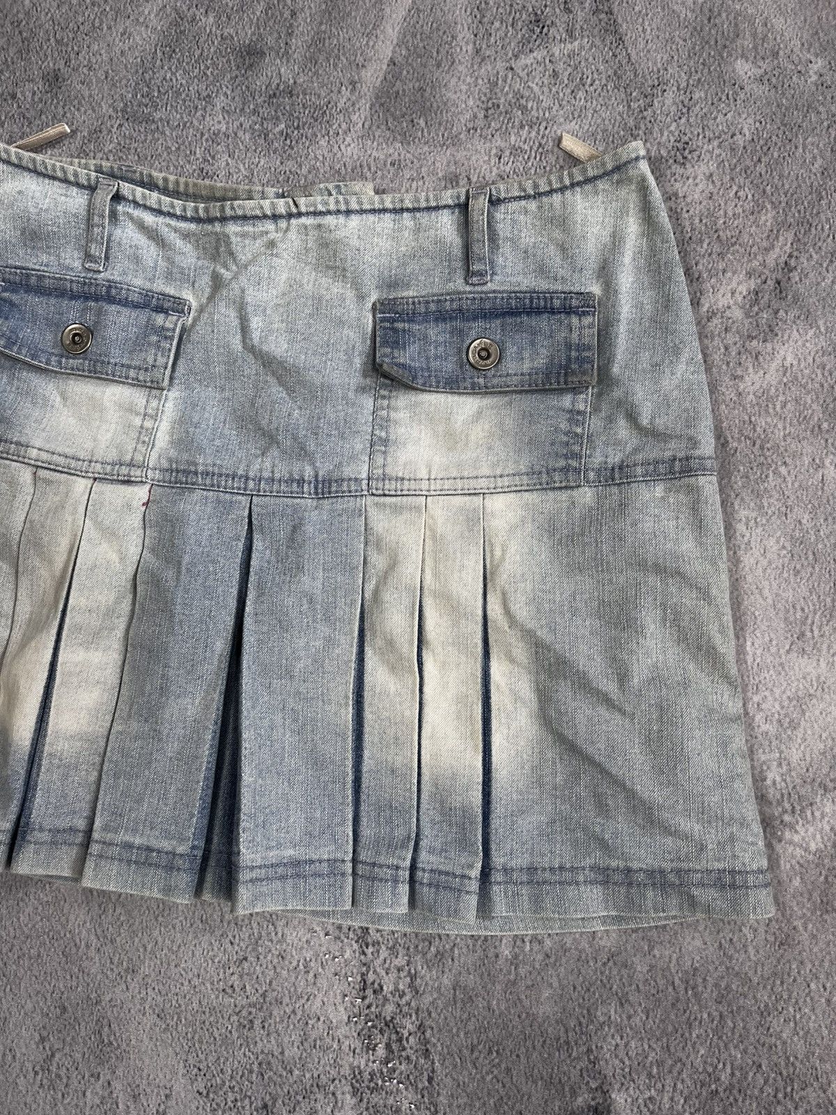 Other Vintage Y2K faded flared denim mini skirt Japanese style Size 28" / US 6 / IT 42 - 3 Thumbnail