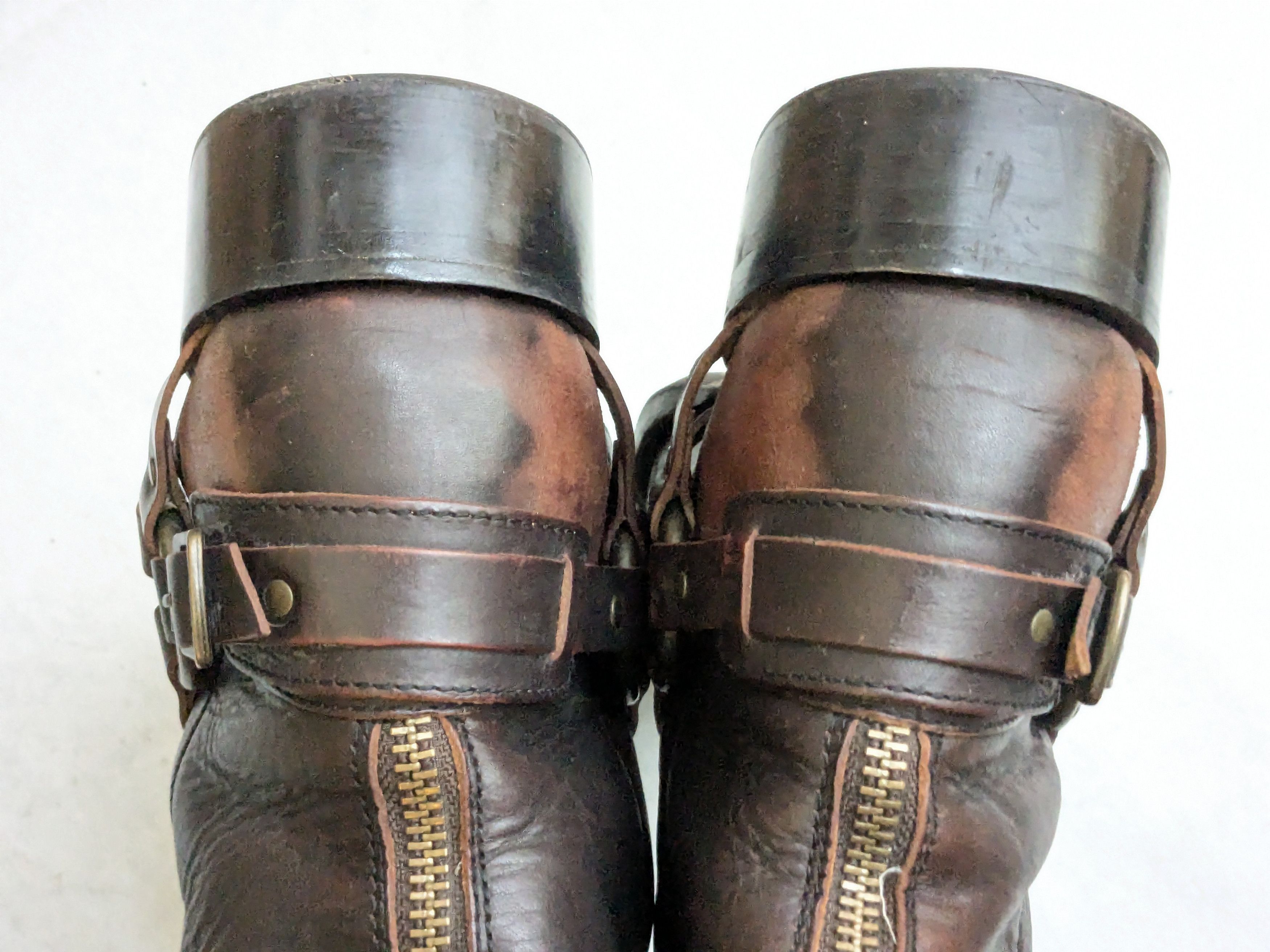 Frye Frye Harness Boots Brown 11.5 Leather Buckle Back Zip Size US 11.5 / EU 44-45 - 17 Thumbnail