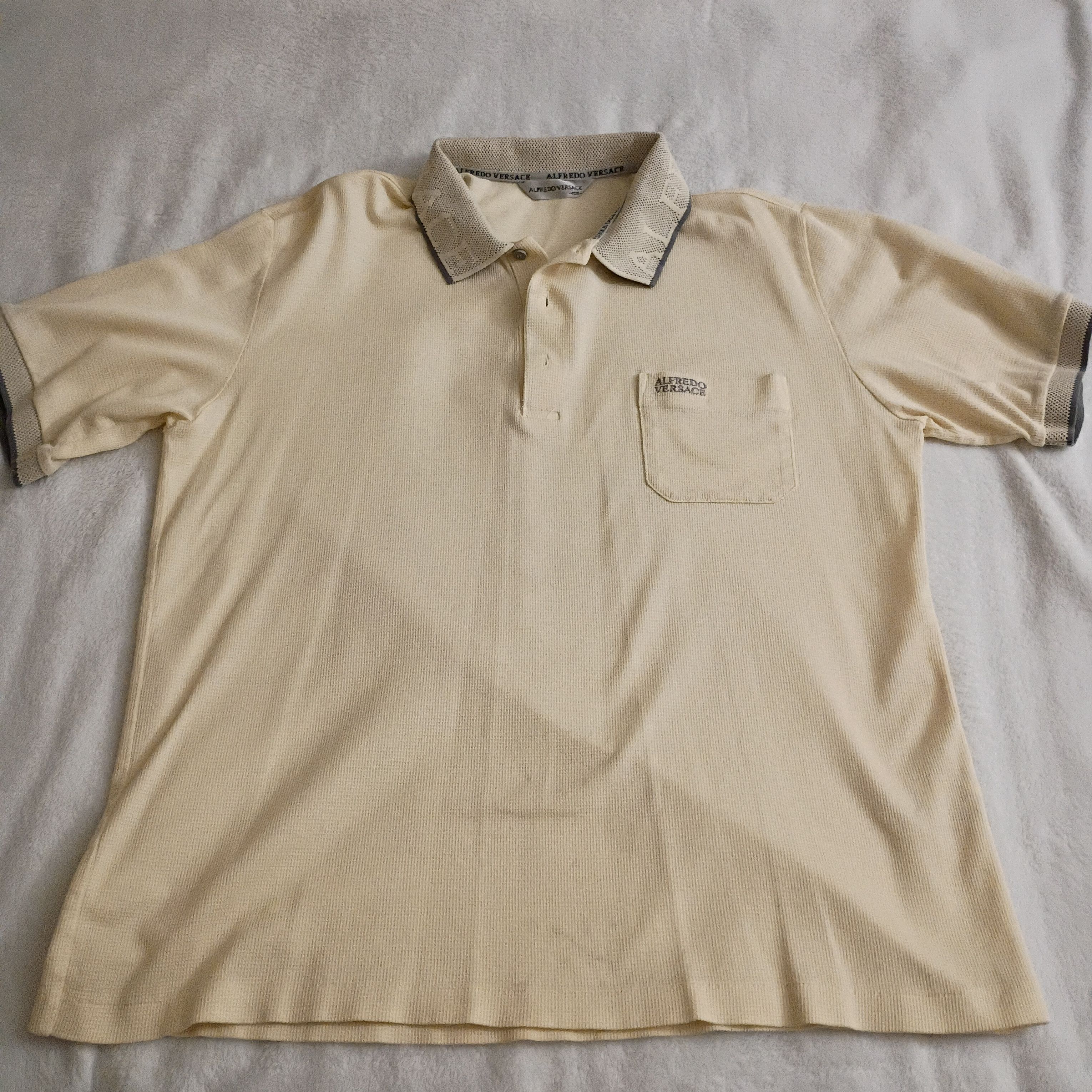Other Adult Male Alfredo Versace Polo T-Shirt White USED Size US L / EU 52-54 / 3 - 1 Thumbnail