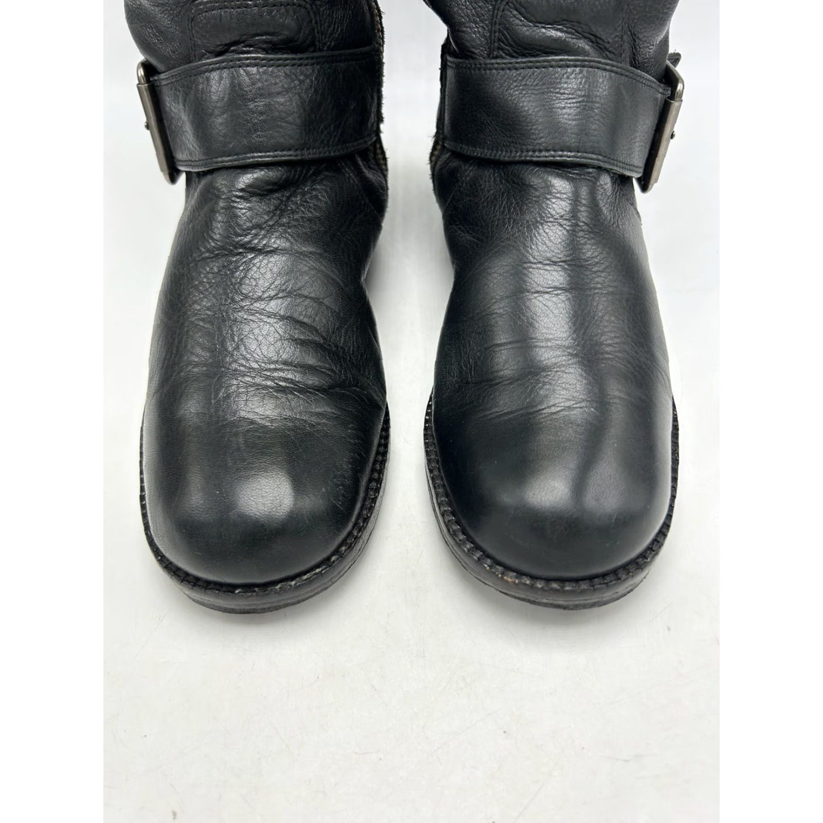 Vintage Gentle Souls Boots Womens 8 M Riding Buckle Moto Black Leather Soft Buttery Read Size US 8 / IT 38 - 5 Thumbnail