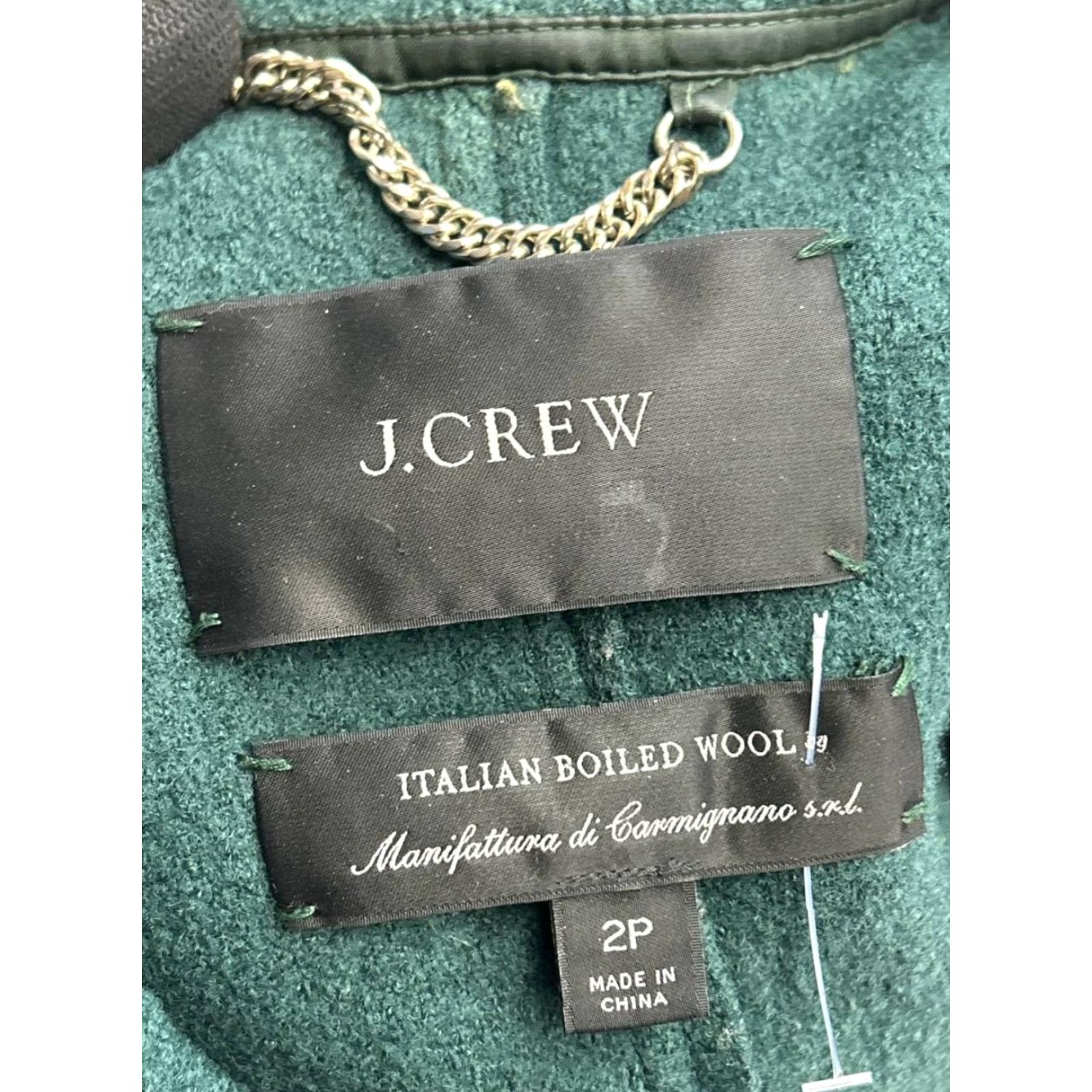 J.Crew J.CREW Overcoat Womens 2 Petite Green Wool Coat, Tweed, Button Closure, Long Sleeve, Dry Clean Only, Winter, Fall, Regular Fit, Green, Womens Size XS / US 0-2 / IT 36-38 - 3 Thumbnail