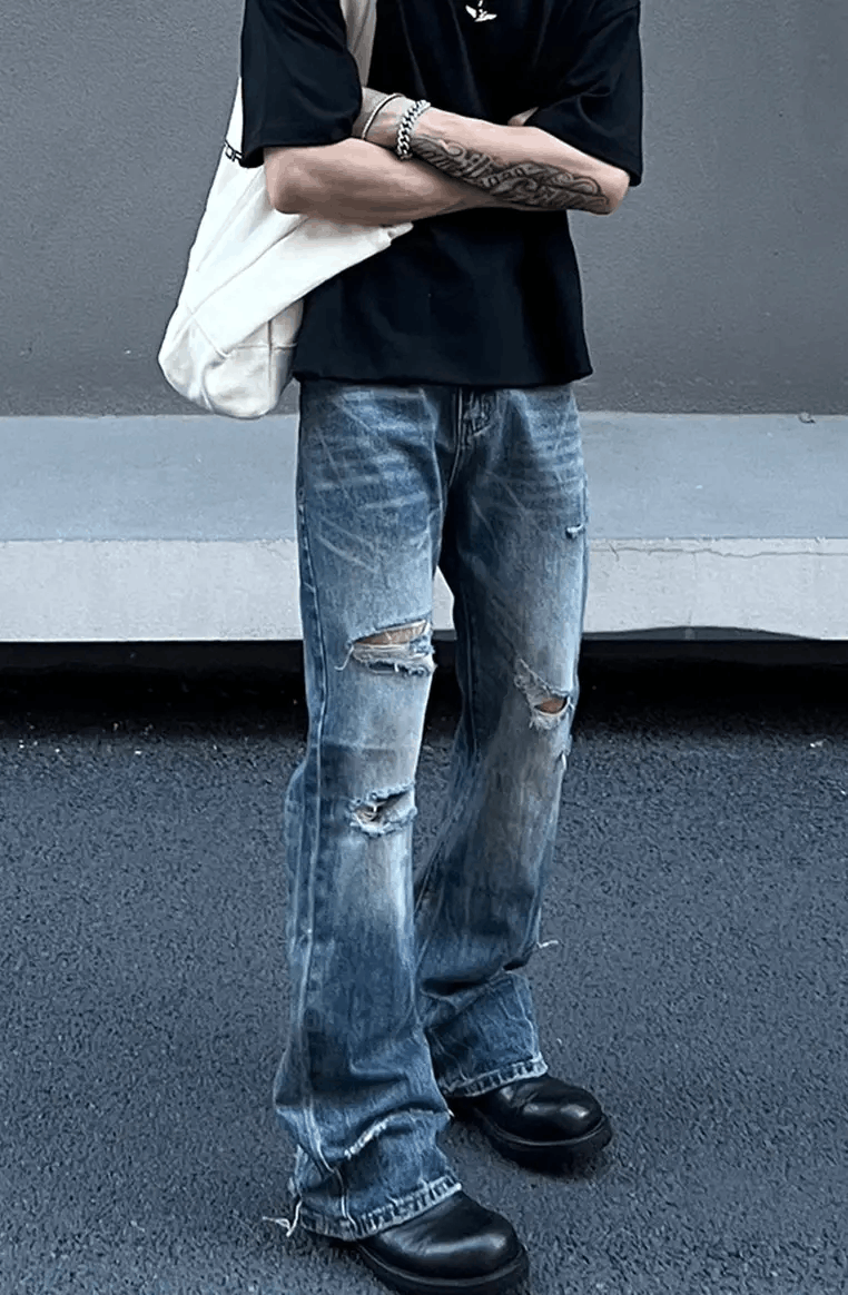Japanese Brand × Vintage Distressed Holes Jeans Size US 32 / EU 48 - 1 Thumbnail