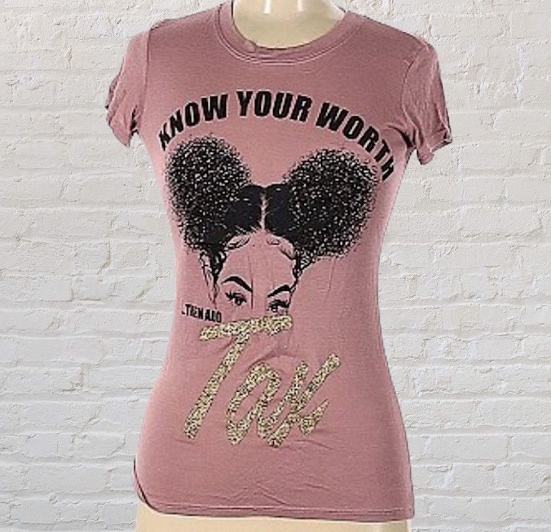 Other HEATHER MAUVE SPARKLY GOLD EMBELLISHED TSHIRT TEE TOP Size M / US 6-8 / IT 42-44 - 10 Thumbnail