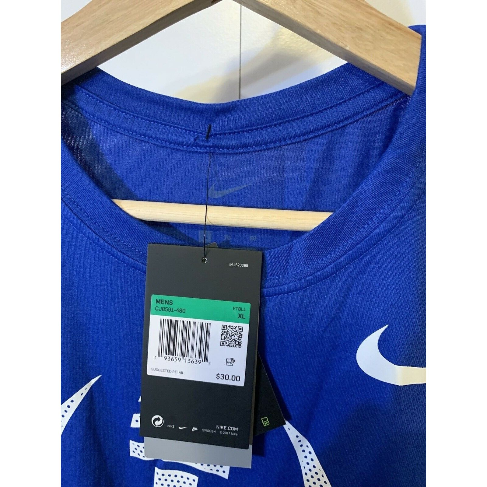 Nike New Nike Dri Fit Football D T-Shirt Men’s Sz XL Blue NWT Size US XL / EU 56 / 4 - 2 Thumbnail