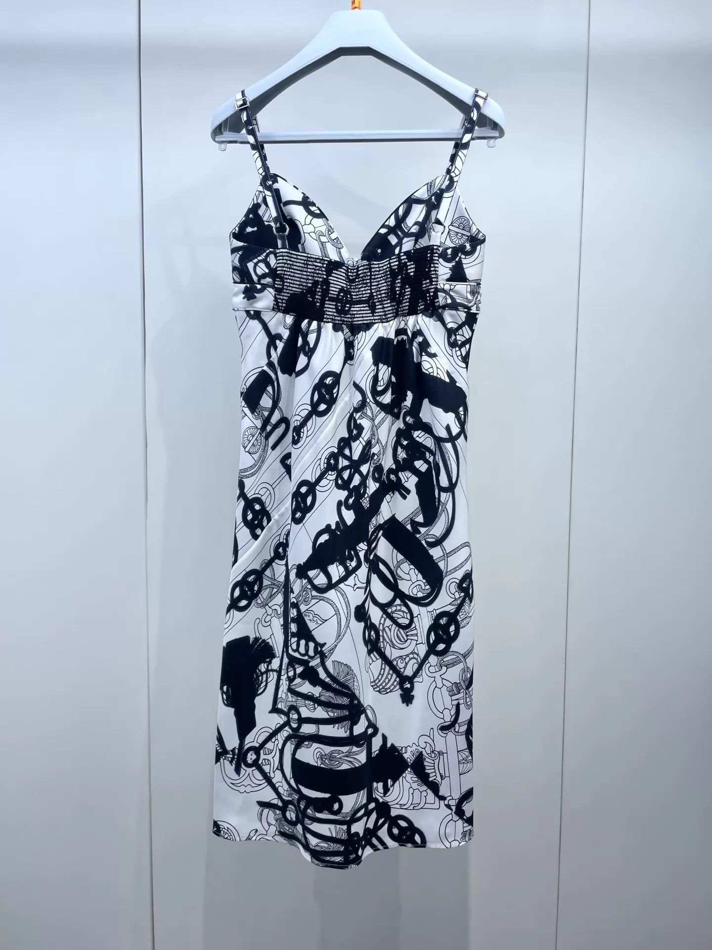 Hermes Hermes Black & White Silk Slip Dress 34 Size XS / US 0-2 / IT 36-38 - 2 Thumbnail