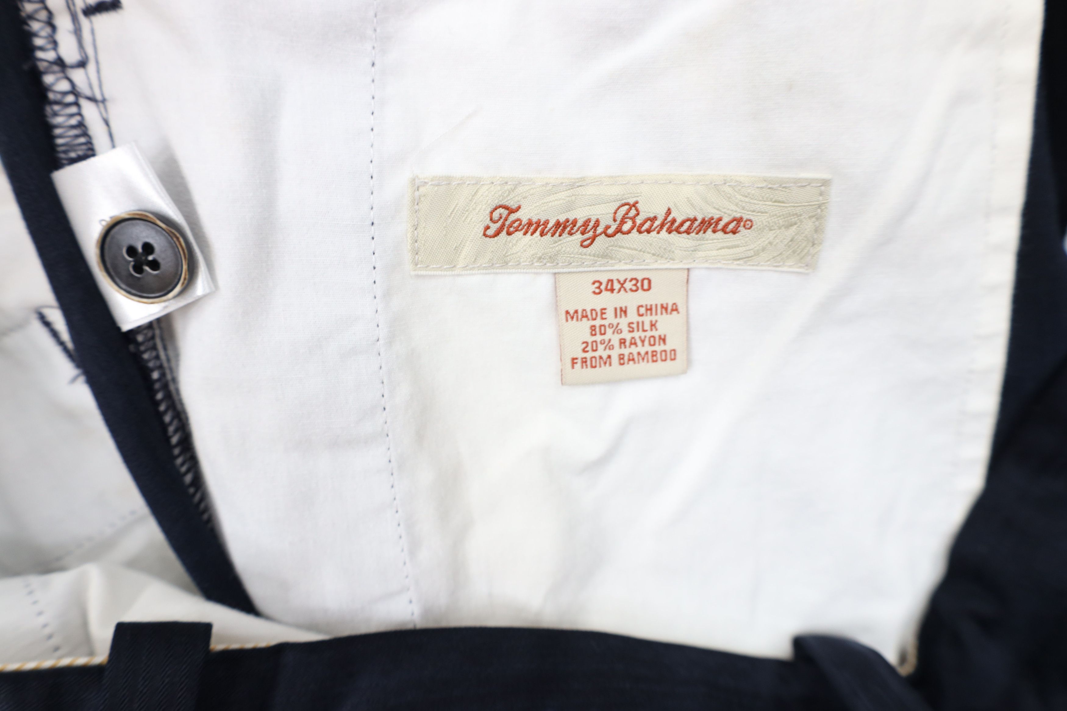 Tommy Bahama Vintage Tommy Bahama Silk Wide Leg Chino Pants Navy Blue Size US 34 / EU 50 - 8 Thumbnail