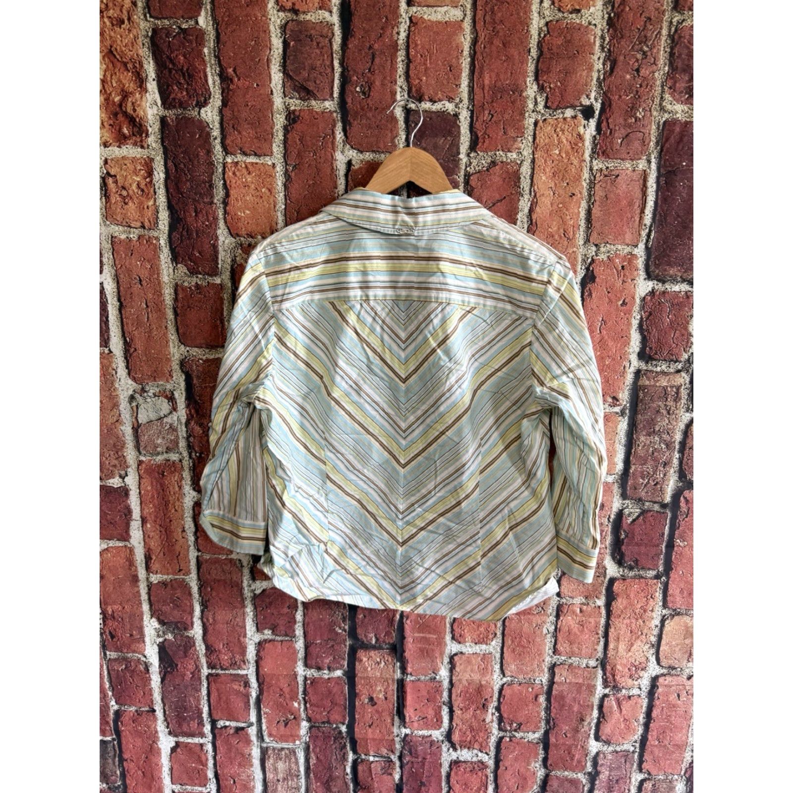 St. John St. John Sport Blouse Shirt Womens Multicolor Striped Long Sleeve Linen Size L Size L / US 10 / IT 46 - 2 Thumbnail