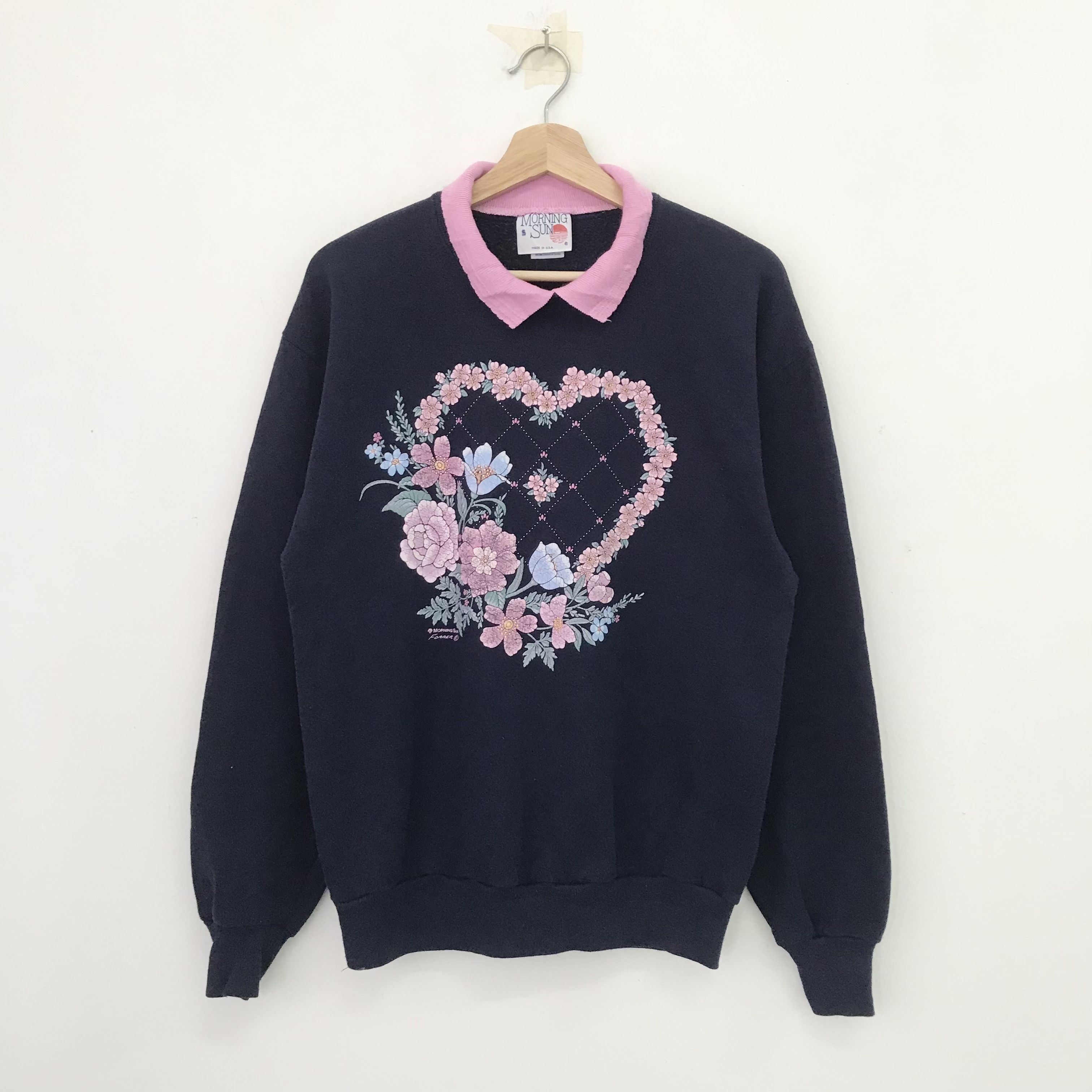 Vintage Vintage 90's Morning Sun Blue Sweatshirt Medium - 633 Size US M / EU 48-50 / 2 - 1 Thumbnail