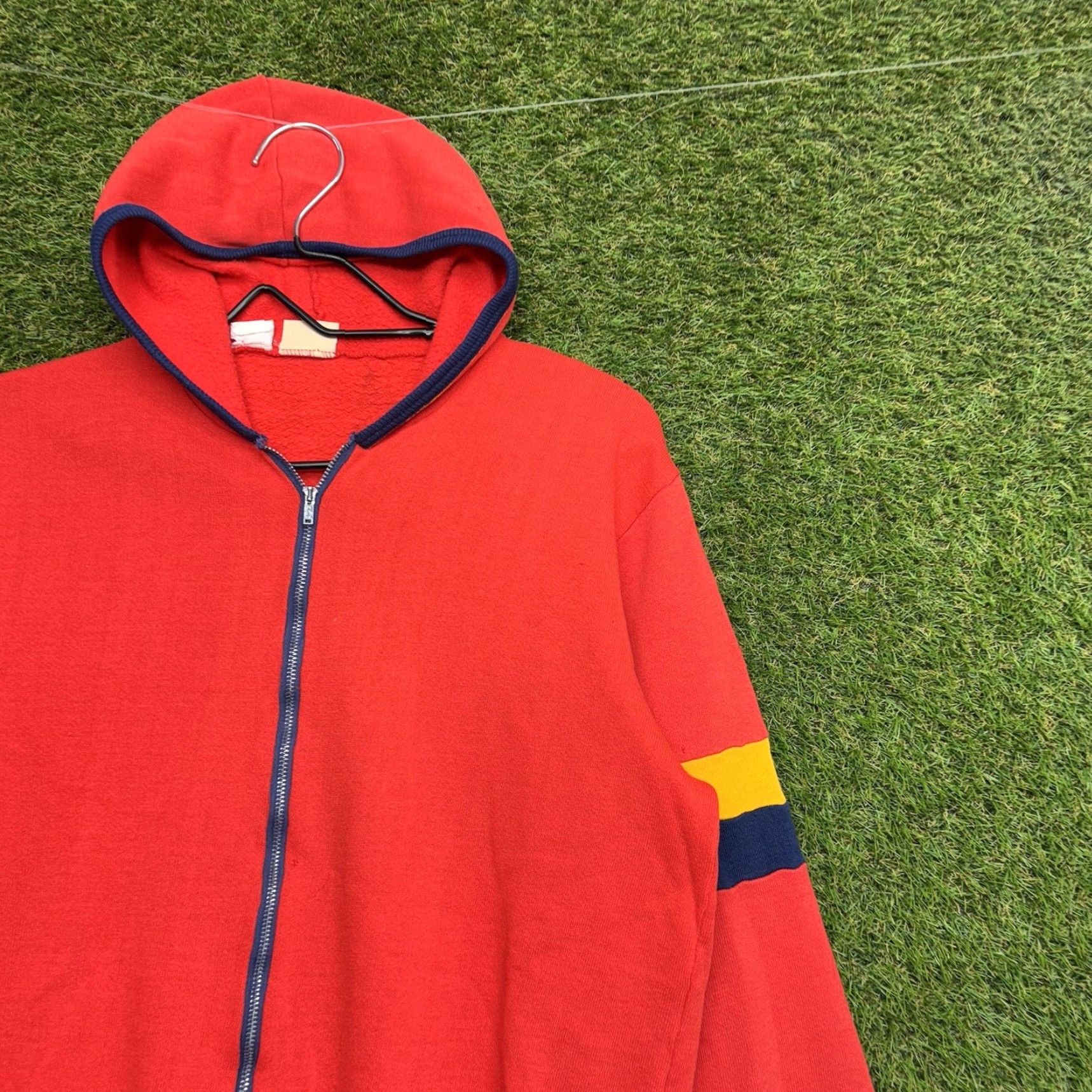 Vintage Vintage 70s Sweatshirt Mens Small Zip Up USA Hoodie Red Cotton Blend 1970s Casual Sportswear Lounge Mens Size US S / EU 44-46 / 1 - 3 Thumbnail