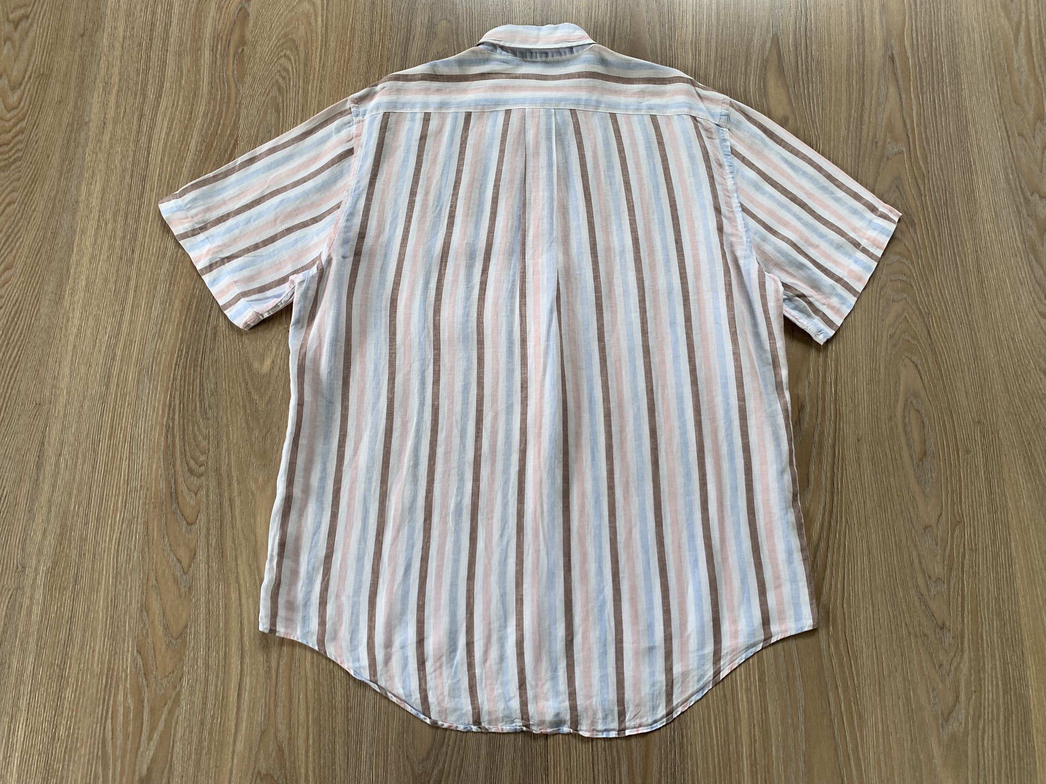 Hugo Boss Robert Friedman Linen Stripe Long Sleeve Shirt Size US L / EU 52-54 / 3 - 3 Thumbnail