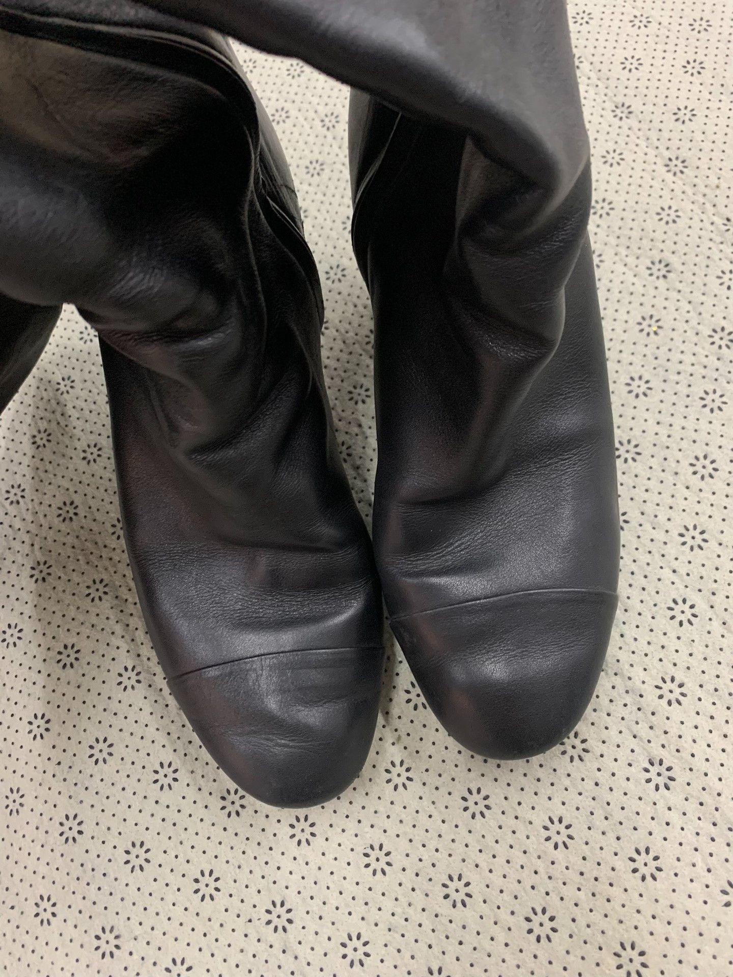 Chanel Chanel Black Over-the-Knee Leather Boots Size US 6.5 / IT 36.5 - 4 Thumbnail
