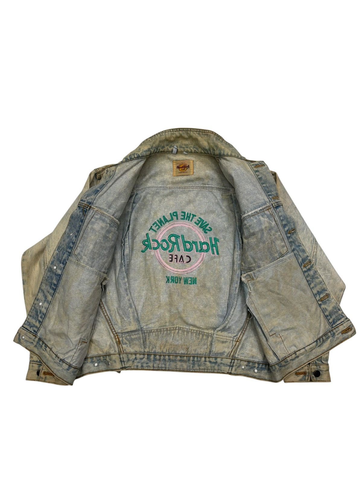 Hard Rock Cafe 🔥VINTAGE HARD ROCK CAFE NEW YORK ACID MUD WASH DENIM JACKET Size US M / EU 48-50 / 2 - 4 Thumbnail