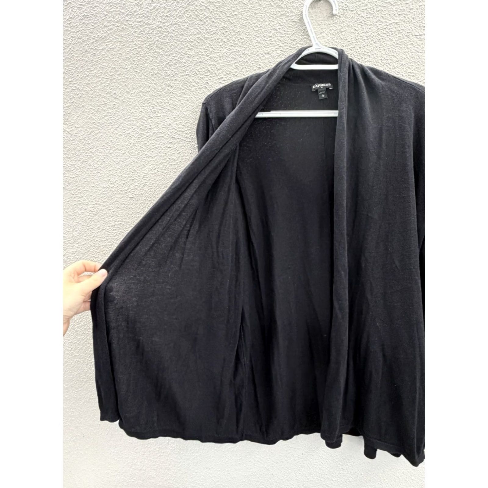 Express Express Womens Sweater Cardigan Size XL Black Long Sleeve Open Front Size XL / US 12-14 / IT 48-50 - 3 Thumbnail