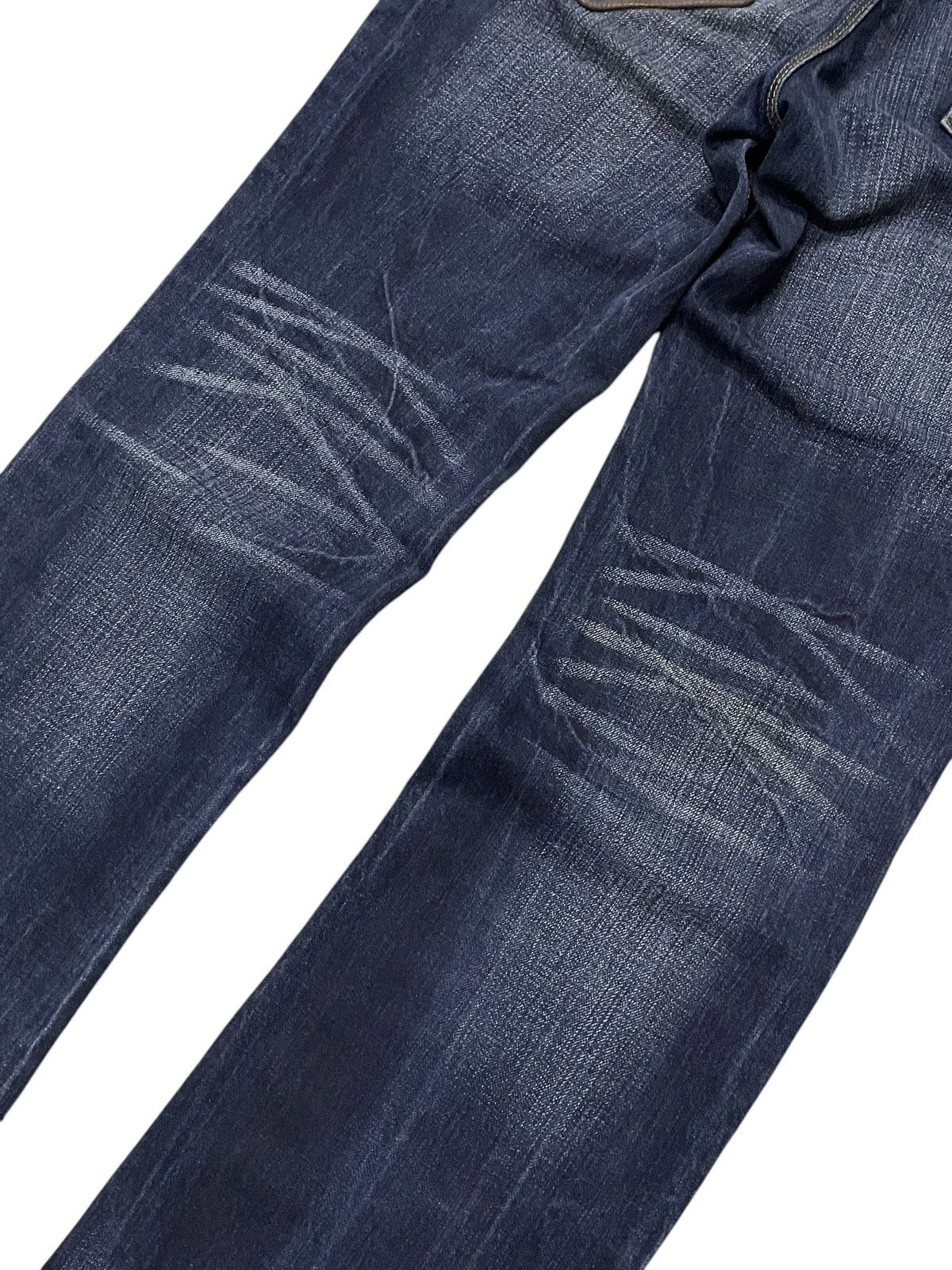HIDEAWAYS × If Six Was Nine × Le Grande Bleu (L.G.B.) Hideaways Japan Leather Trimmed Pocket Whiskers Flare Jeans Size US 32 / EU 48 - 13 Thumbnail