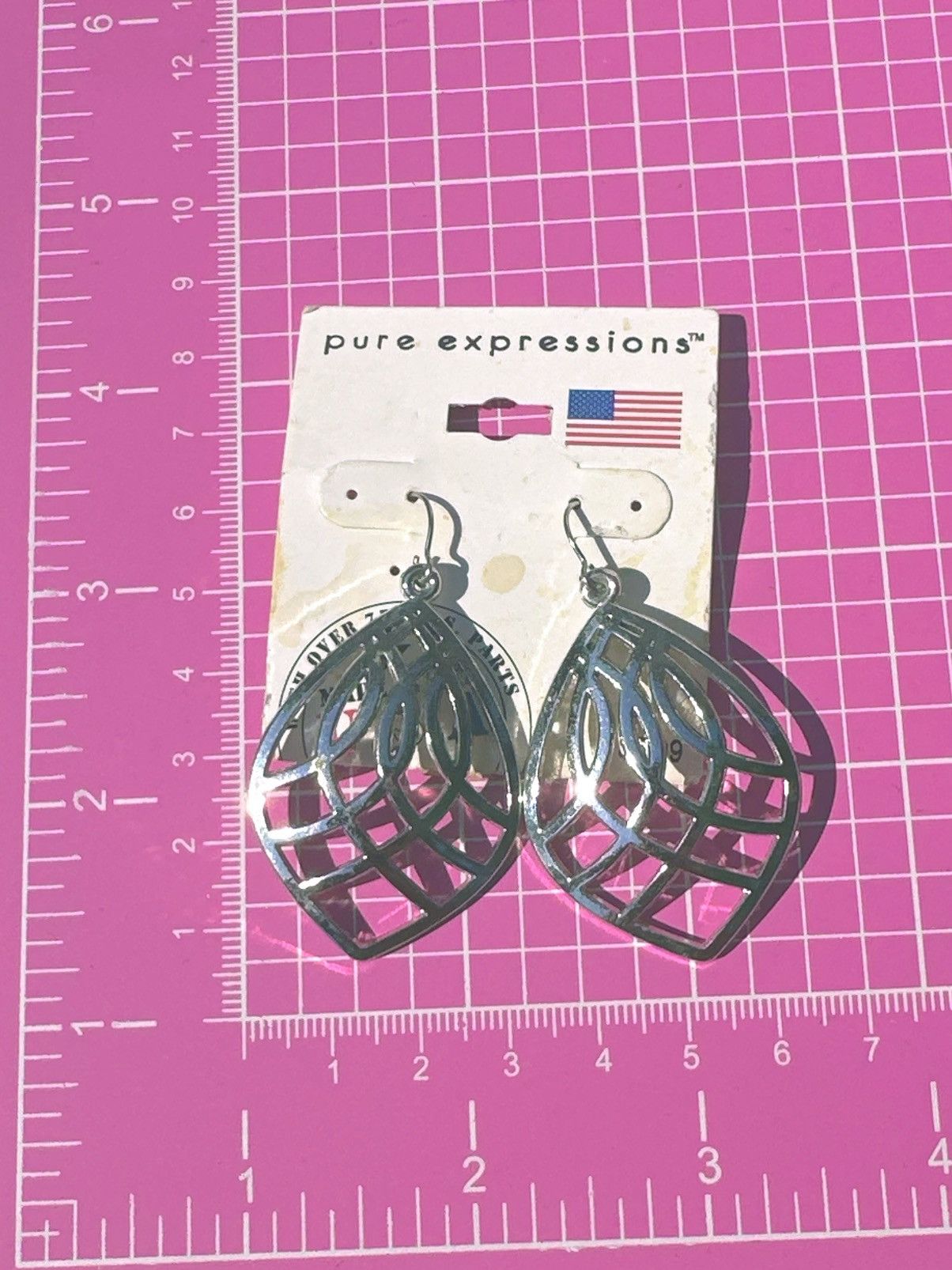 Designer Pure Expressions earrings silver mash teardrop new with tag Size ONE SIZE - 4 Thumbnail