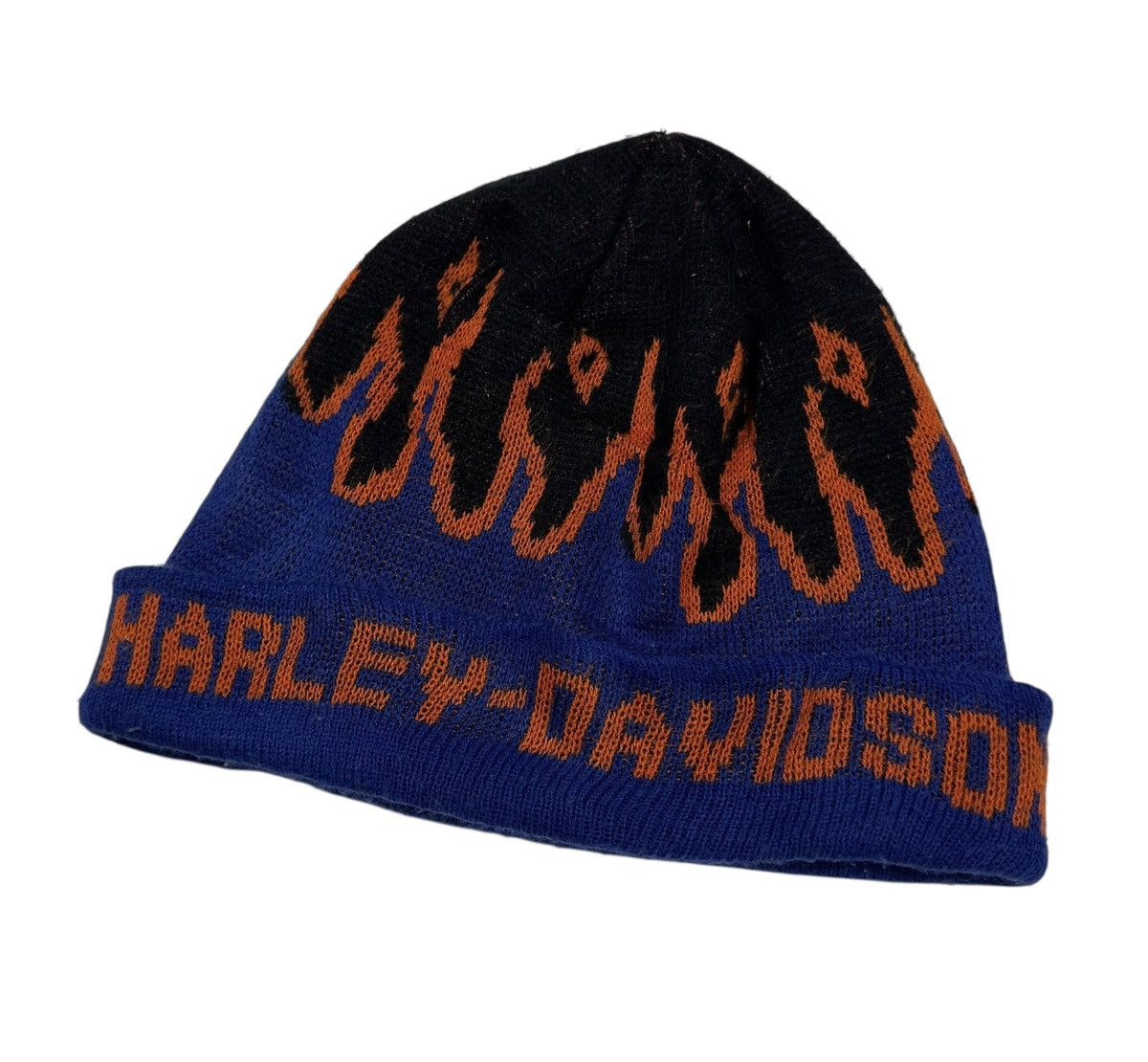 Harley Davidson Vtg🔥90’s Harley Davidson Flames Beanie Snow Caps Usa Size ONE SIZE - 4 Thumbnail