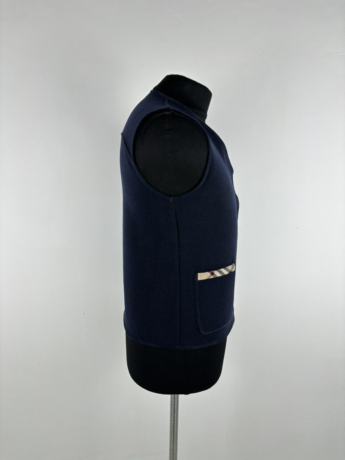 Burberry × Burberry Prorsum VTG 90s BURBERRY London "New Towey" Wool Nova Check Navy Vest Gilet Waistcoat 44 Size M / US 6-8 / IT 42-44 - 8 Thumbnail