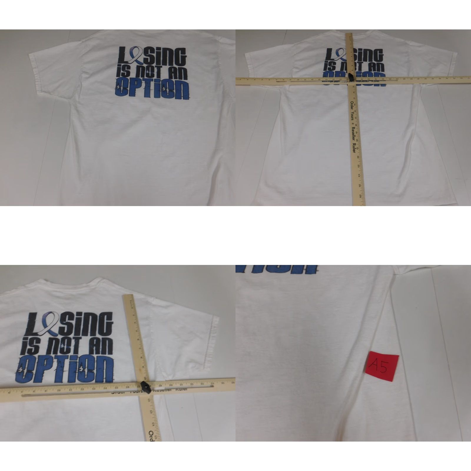 Hanes Losing is not an option Hanes Mens T-Shirt L White Crew Neck Short Sleeve 90s University Colorful Logo Bre breathable Size US L / EU 52-54 / 3 - 8 Thumbnail