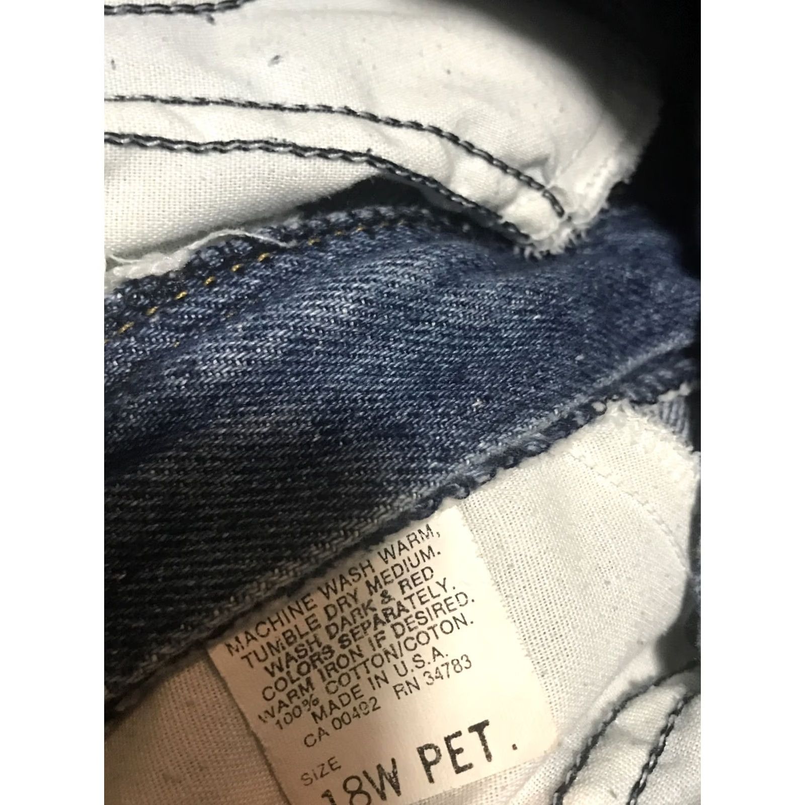 Lee VINTAGE Lee Jeans Womens 18P Denim Blue Distressed USA 27in Inseam 31in Waist Button Pockets Moms Rise High Cotton Size 24" / US 00 / IT 34 - 2 Thumbnail