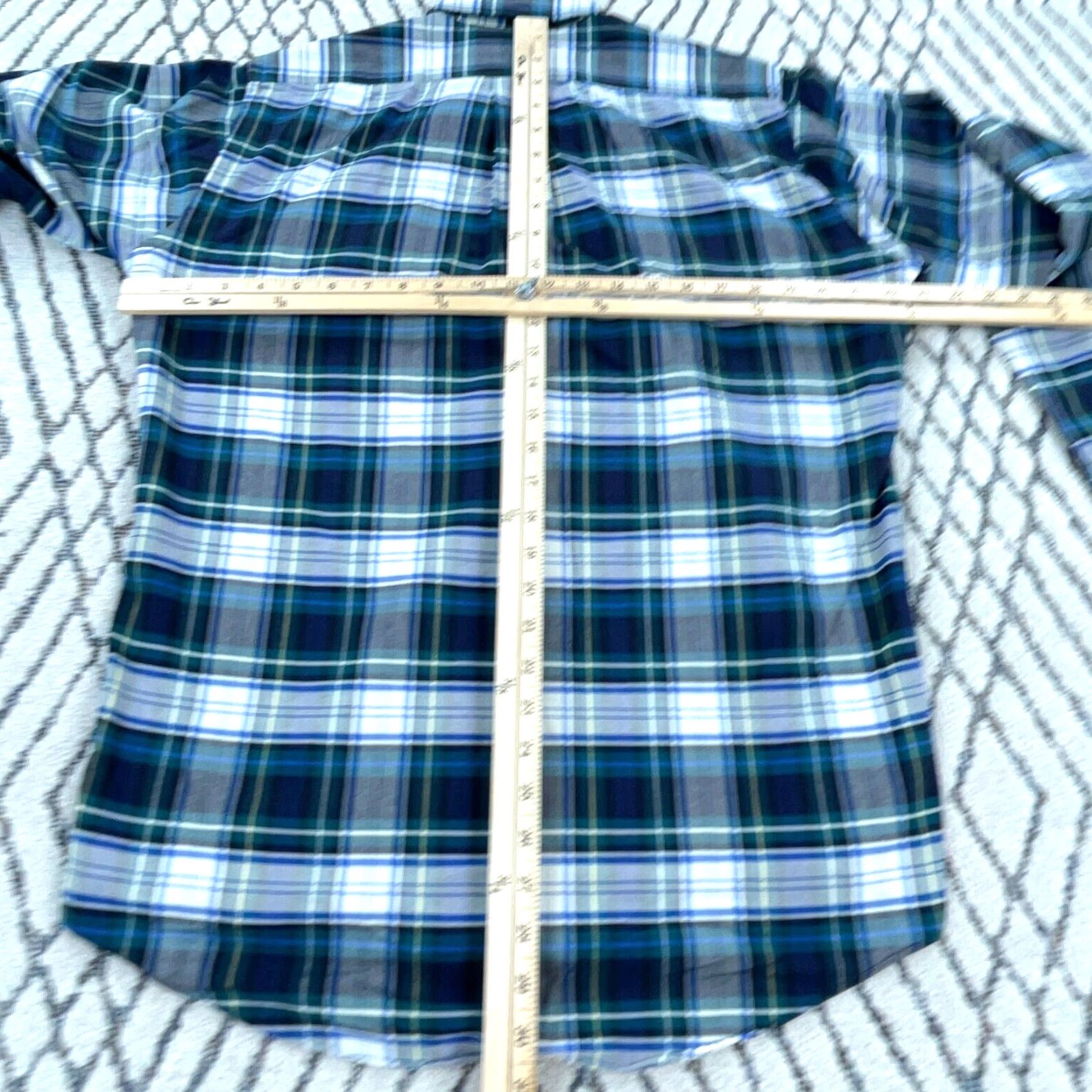 Vintage VINTAGE LL Bean Shirt Men 15.5 35 Large Blue Plaid Button Up Oxford Dress Medium VTG 90s Size 42R - 5 Thumbnail