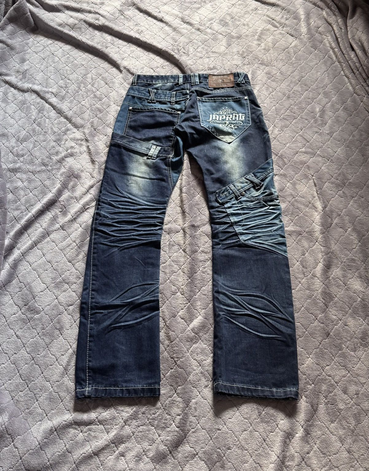 Japanese Brand Vintage y2k Japrag Okishana Samoki Denim Pants Size US 30 / EU 46 - 2 Thumbnail