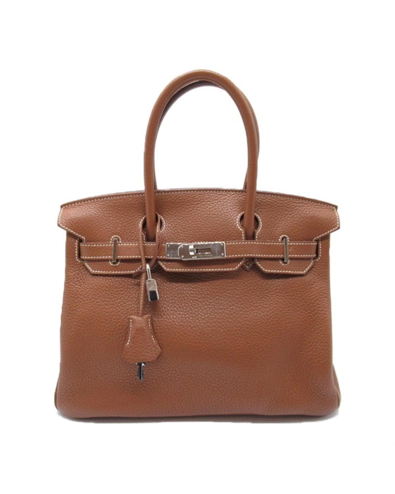 image of Hermes Clemence Birkin 30 Bag In Good Condition in Brown, Women's
