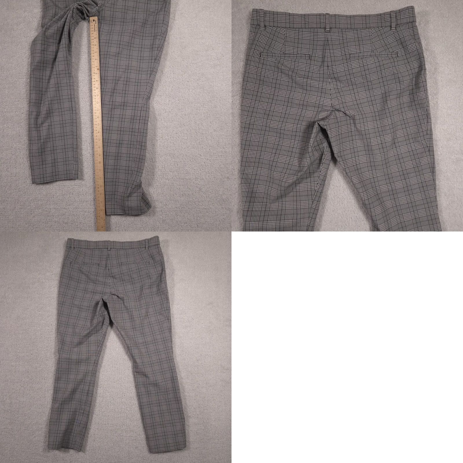 Gap GAP Pants Womens 12 Gray Plaid Signature Skinny Ankle Stretch Work Dress Career Size 34" / US 12 / IT 48 - 9 Thumbnail