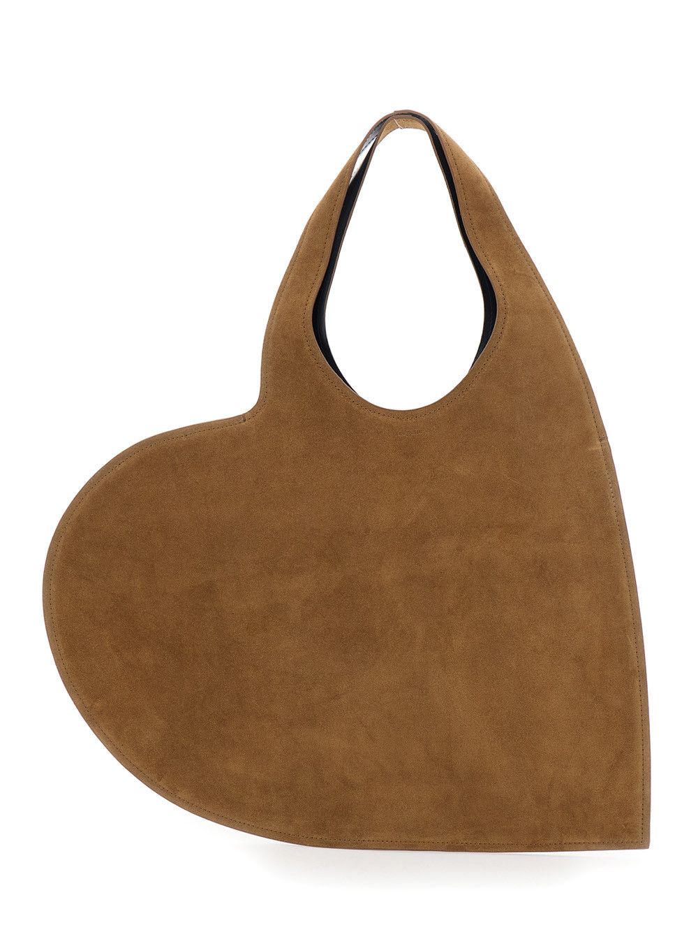 Coperni Shoulder Bag 'COPERNI' with Cut-Out Handle and Heart Silhouette in Brown Suede for Women Size ONE SIZE - 1 Thumbnail