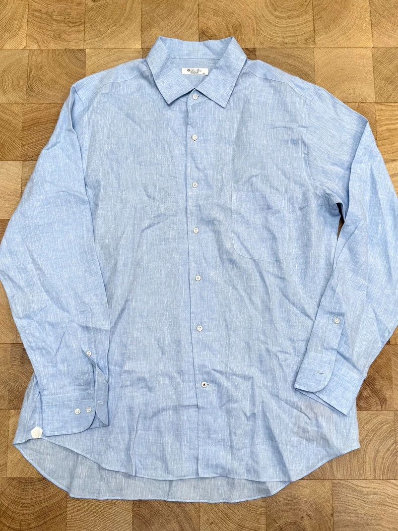 Loro Piana LORO PIANA Aloe linen shirt, dawn sky color Size US XXL / EU 58 / 5 - 1 Thumbnail