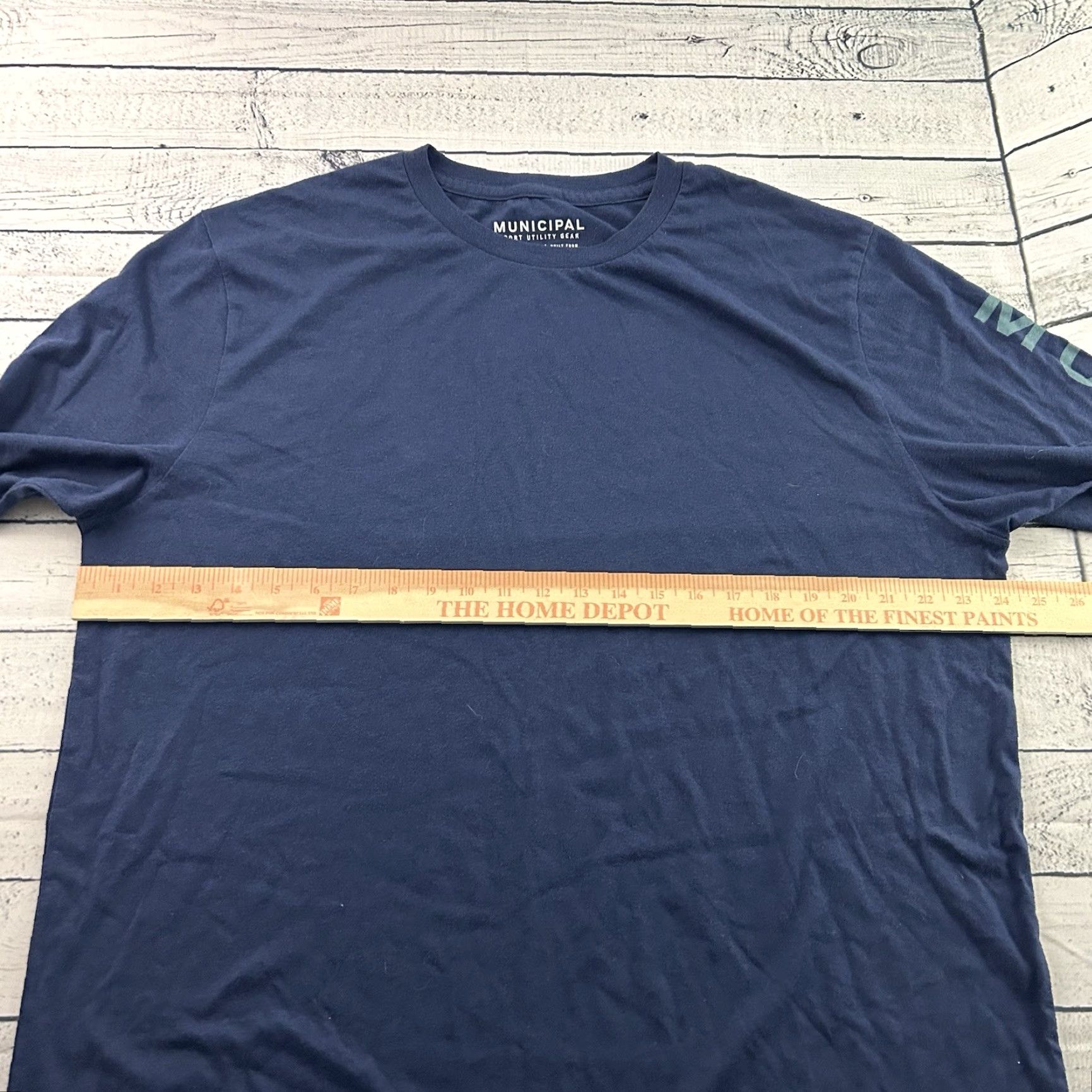 Vintage Municipal Shirt T-Shirt Men 2XL Blue Long Sleeve Cotton Poly Blend Crew Neck MENS Size US XXL / EU 58 / 5 - 4 Thumbnail