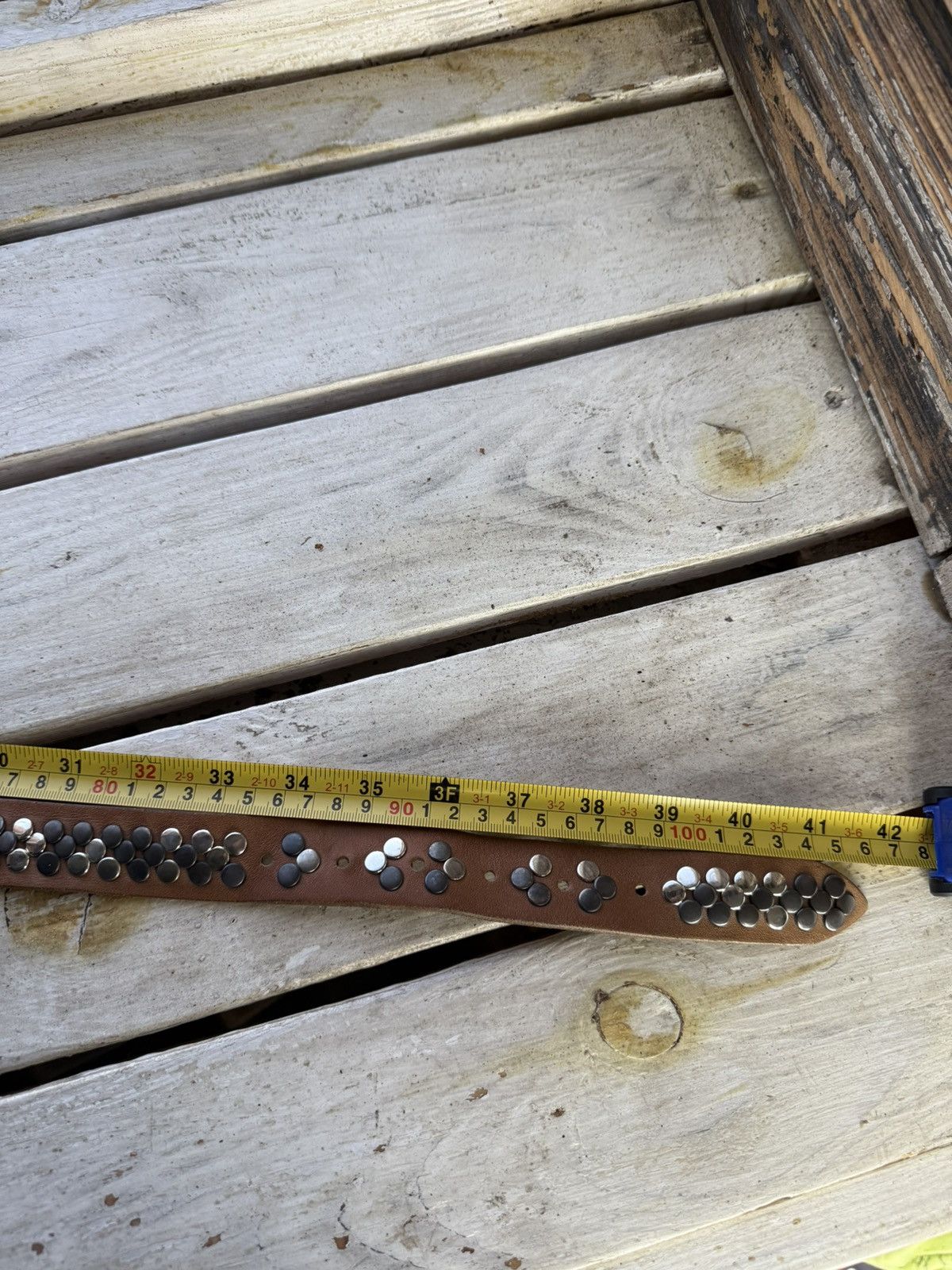 Hysteric Glamour Vintage Leather Belt Y2K Rhinestones Punk Metal Avant Garde Size ONE SIZE - 11 Thumbnail