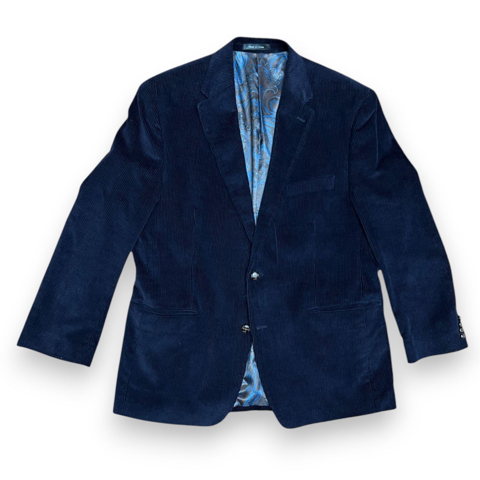 Lauren Ralph Lauren Ralph Lauren Navy Corduroy Sport Coat Paisley Sz 46 VTG Size 46R - 1 Thumbnail