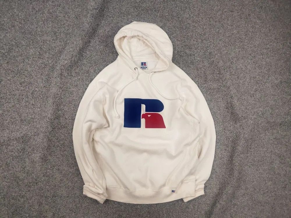 Russell Athletic Russell Athletic Big Logo Beige Hoodie Vintage USA Style Size US M / EU 48-50 / 2 - 1 Thumbnail