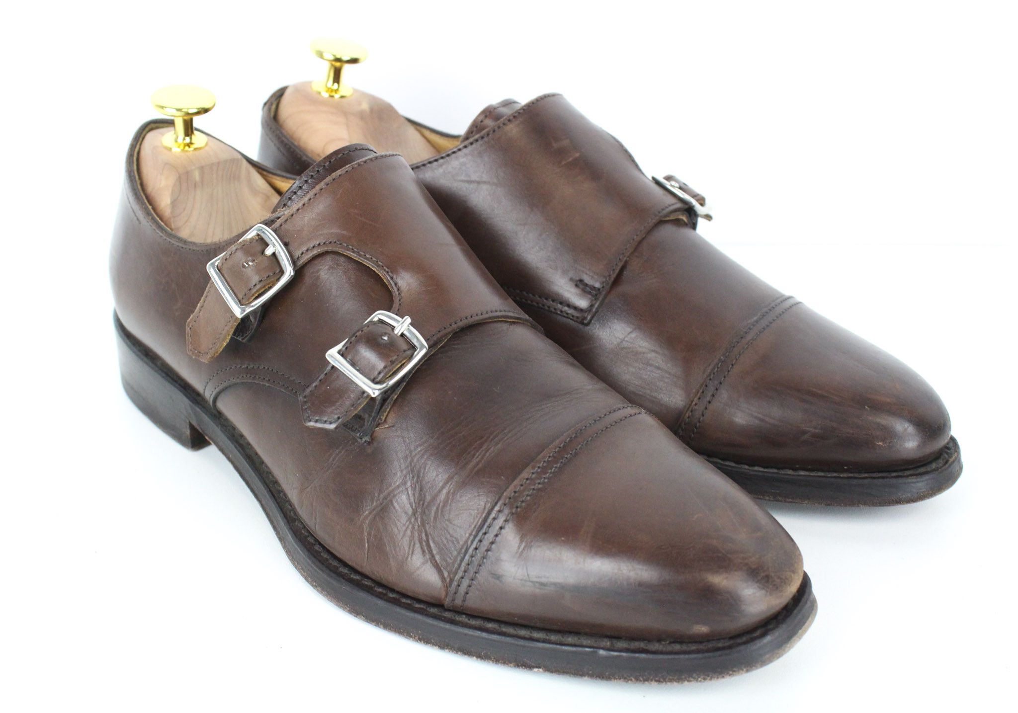 Suitsupply EU39.5 Brown Double Monk Leather Shoes 73440 Size US 6.5 / EU 39-40 - 1 Thumbnail