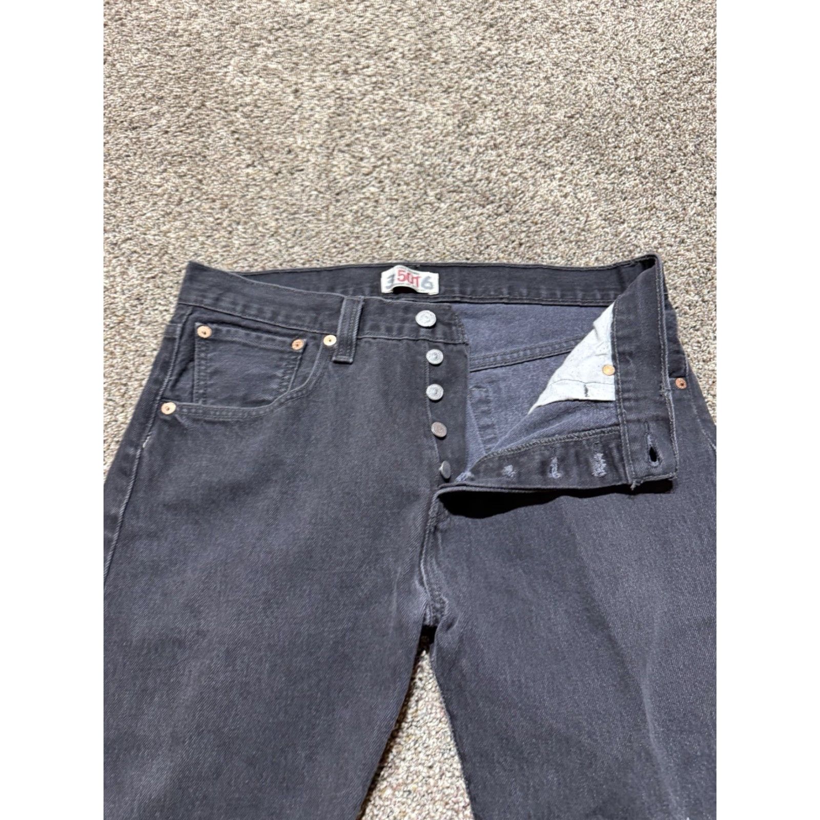 Levi's Vintage Levi’s 501 Jeans Men's Size 32 Black Denim 32X34 Button Fly Mid Rise 5-Pocket Straight Regular Vol 501 Series United States Jeans Mens Size US 32 / EU 48 - 2 Thumbnail