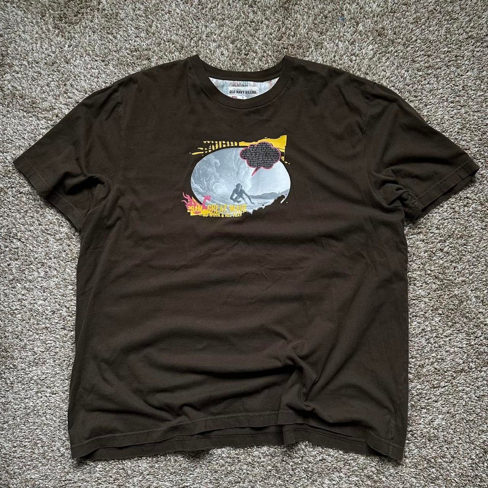 Old Navy × Vintage Rare Vintage 00s Y2K Old Navy Surf Skater Graphic Tee Shirt Size US XXL / EU 58 / 5 - 3 Thumbnail