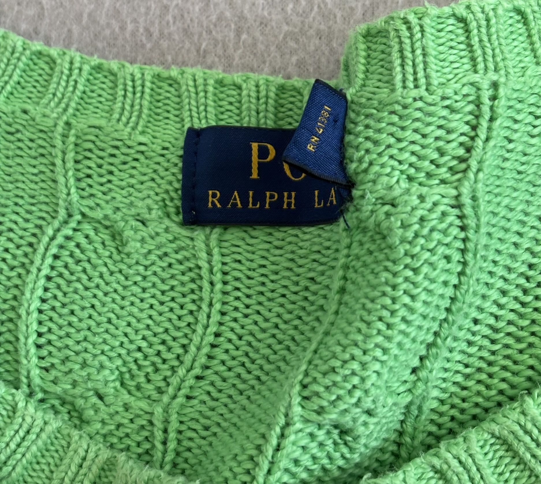 Polo Ralph Lauren Polo Ralph Lauren Cable Knit Green Sweater Large Size L / US 10 / IT 46 - 10 Thumbnail