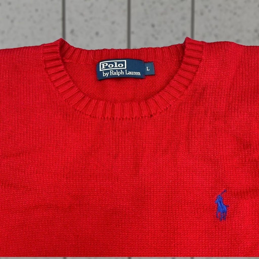 Polo Ralph Lauren Polo Ralph Lauren Sweater Mens L Red Vtg Knit Pullover Crew Neck Men Size Size US L / EU 52-54 / 3 - 1 Thumbnail