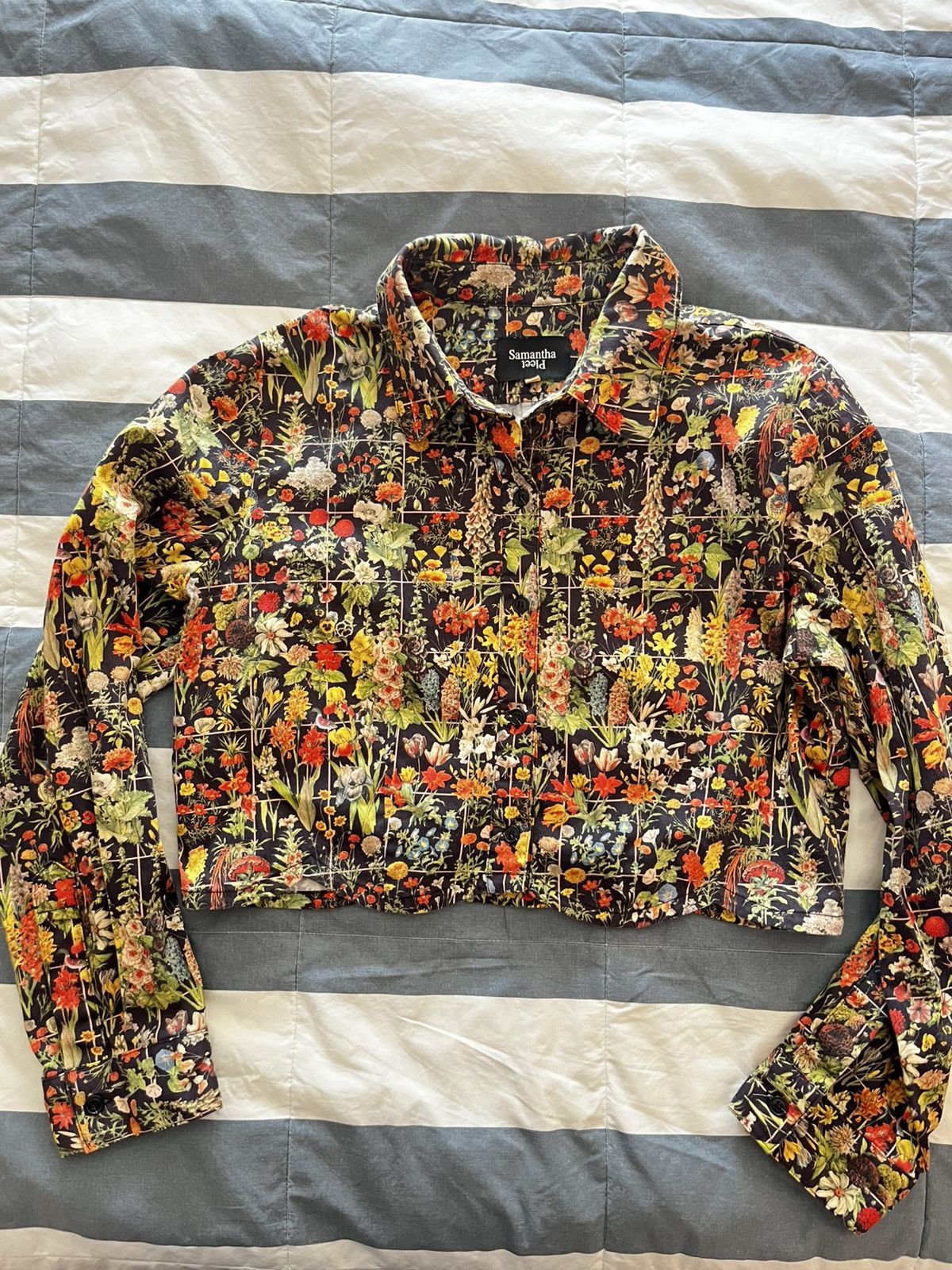 Other Samantha Pleet grid floral crop blouse Size L / US 10 / IT 46 - 1 Thumbnail