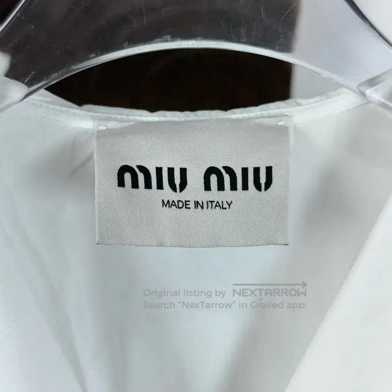 Miu Miu Miu Miu White Cotton Blend Dress . Size M / US 6-8 / IT 42-44 - 3 Thumbnail